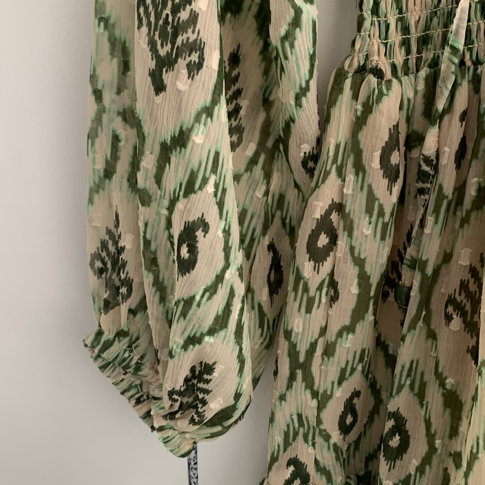 Zara Green Printed Dress Size XS - Picture 5 of 7